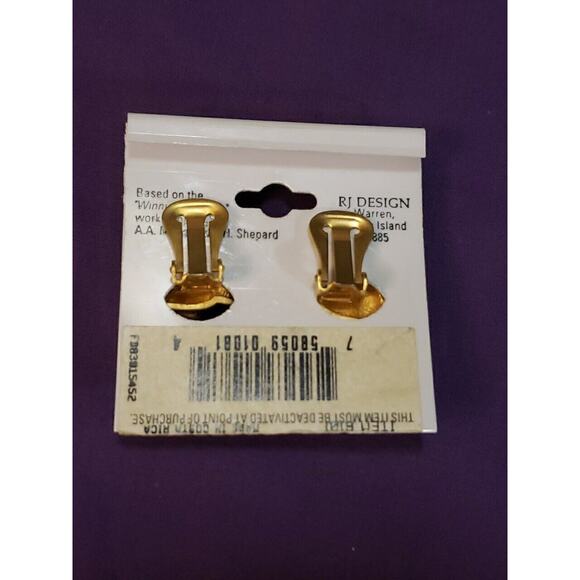 Vintage Disney Winnie the Pooh Clip On Earrings, RJ Design, Original Card - Picture 2 of 9